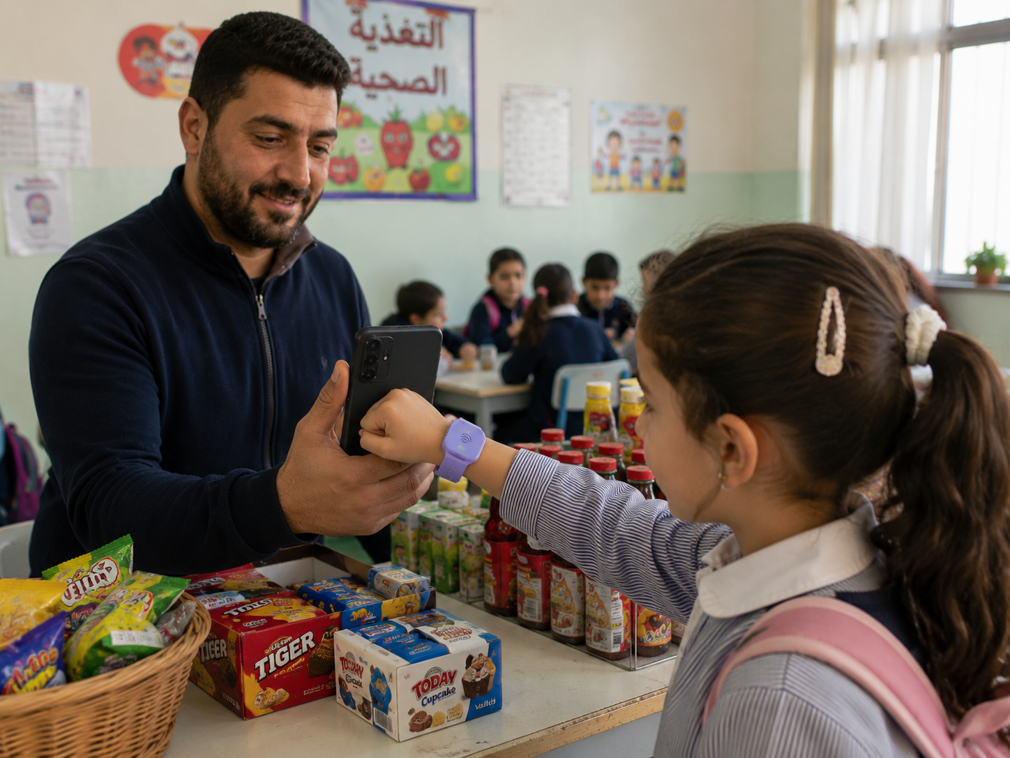 School student wristband to mobile payment